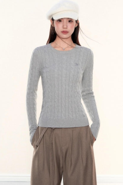 Vintage Twist Cable Knit Sweater