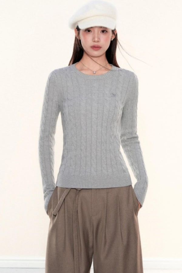 Vintage Twist Cable Knit Sweater