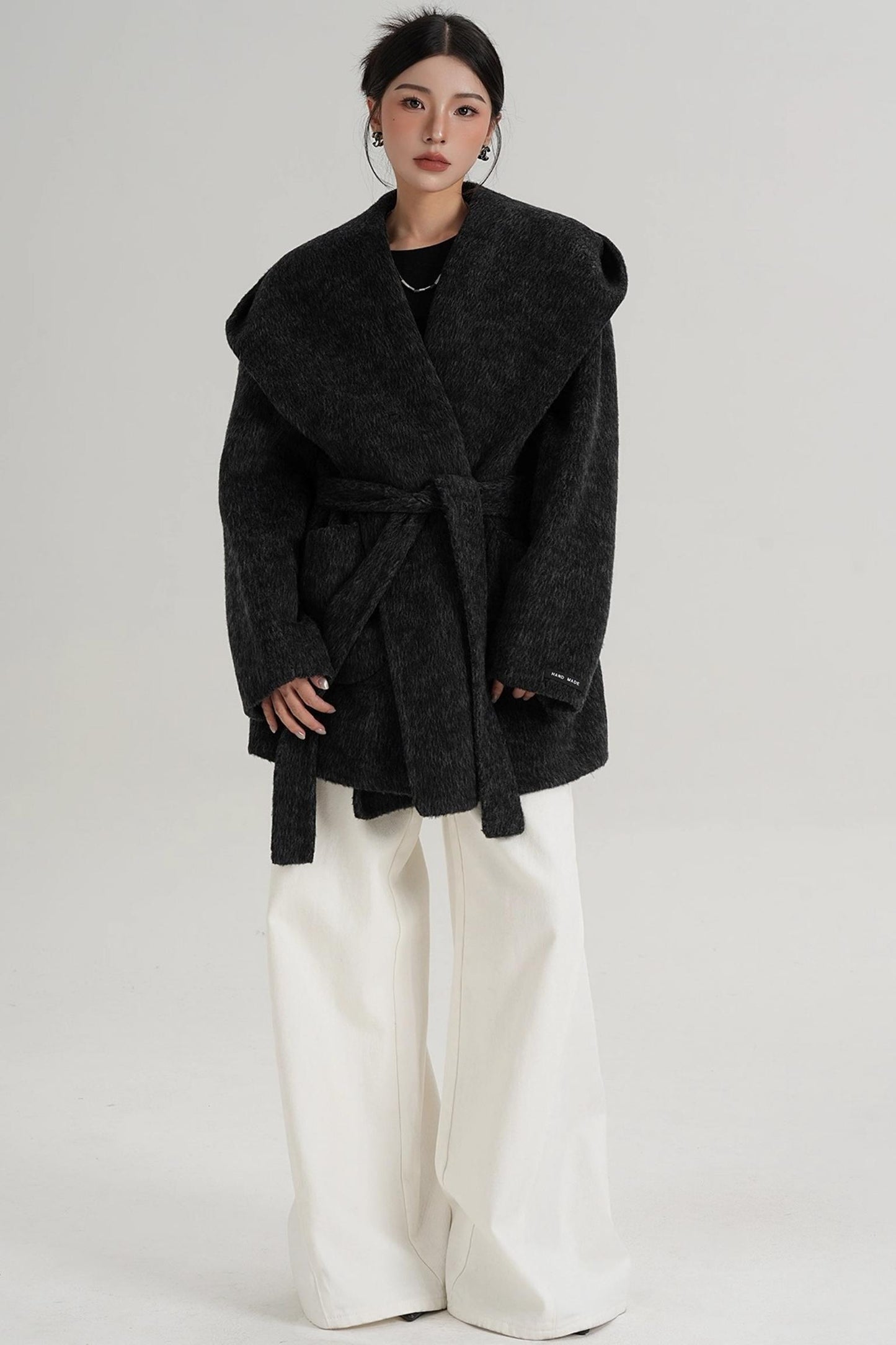 Autumn Hooded Woolen Coat