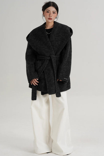 Autumn Hooded Woolen Coat