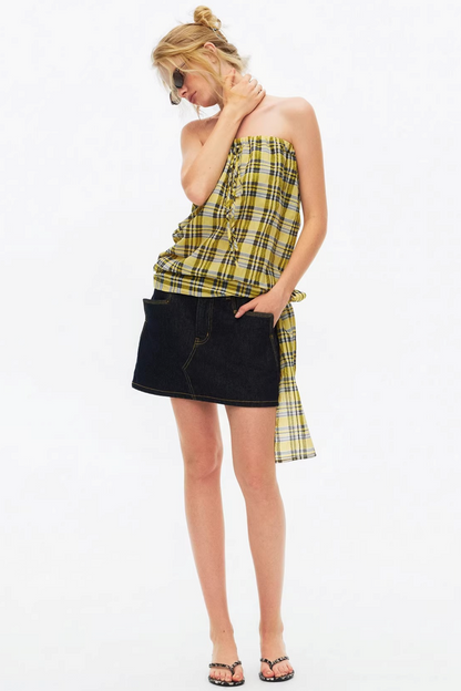 Lightweight Striped Tie-Front Top