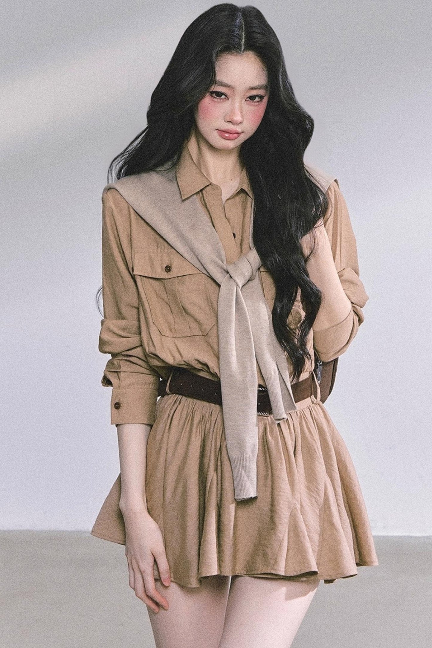 Plaid Two-Piece Winter Dress Set-Up