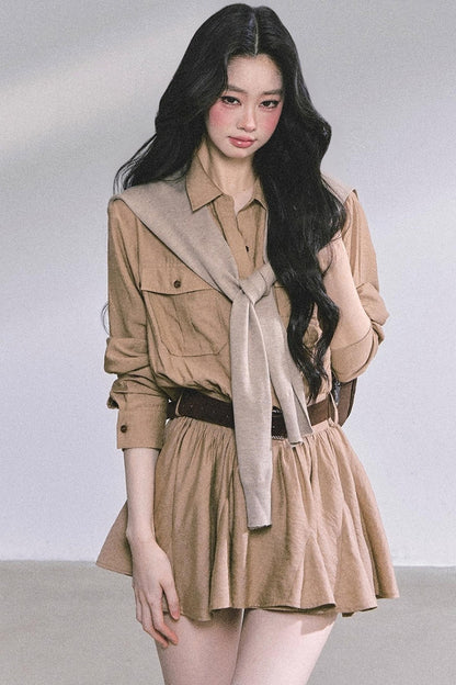 Plaid Two-Piece Winter Dress Set-Up