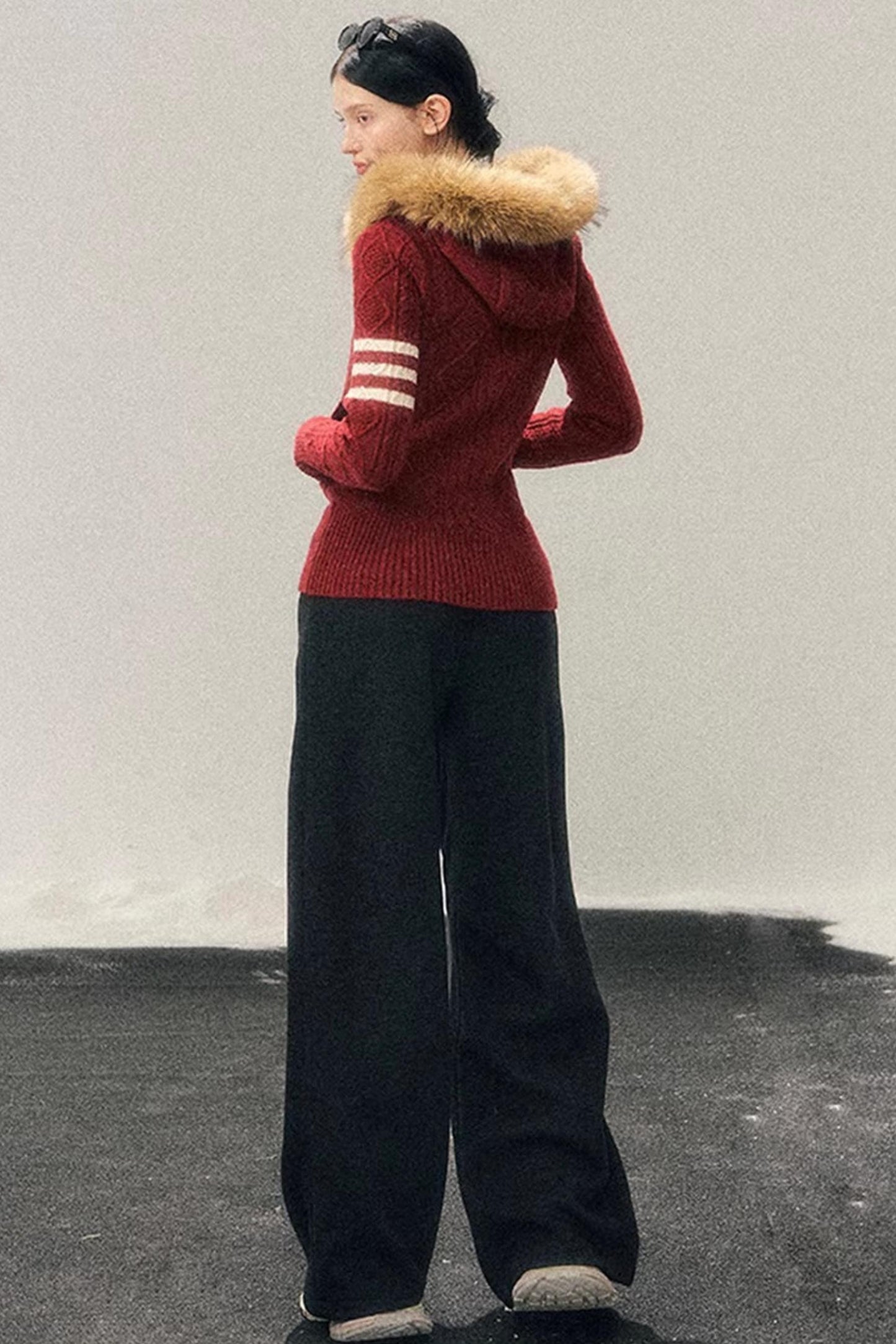 Fleece-Lined Wide-Leg Pants