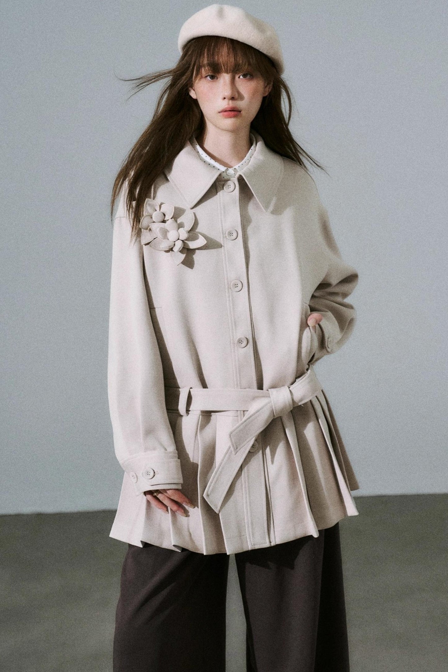 Forest Tencel Wool Trench Coat