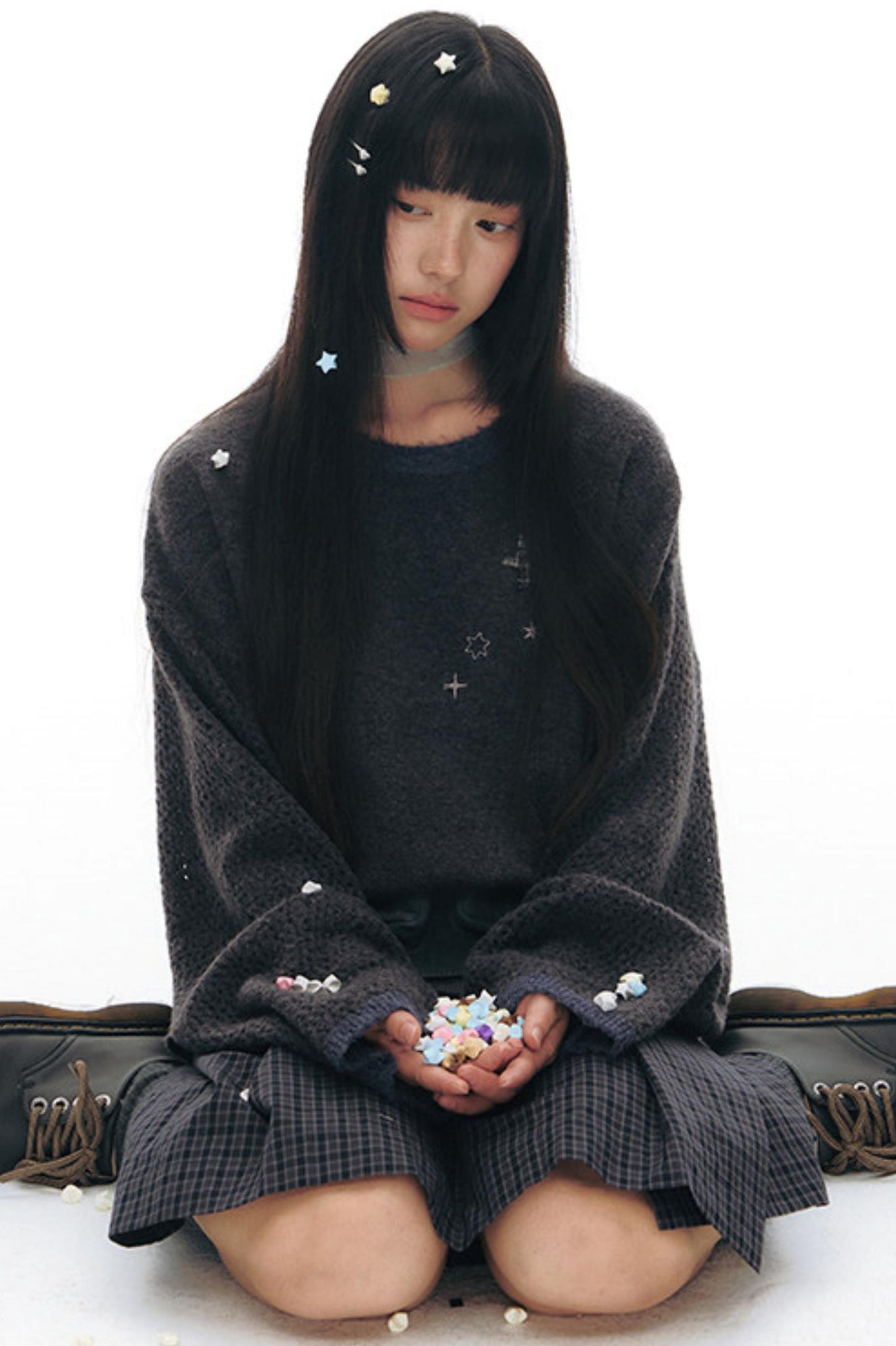 Embroidered Star Knit Sweater