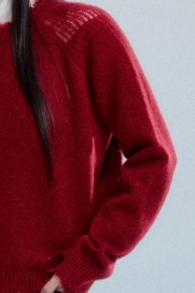 Fringed Raw Edge Sweater