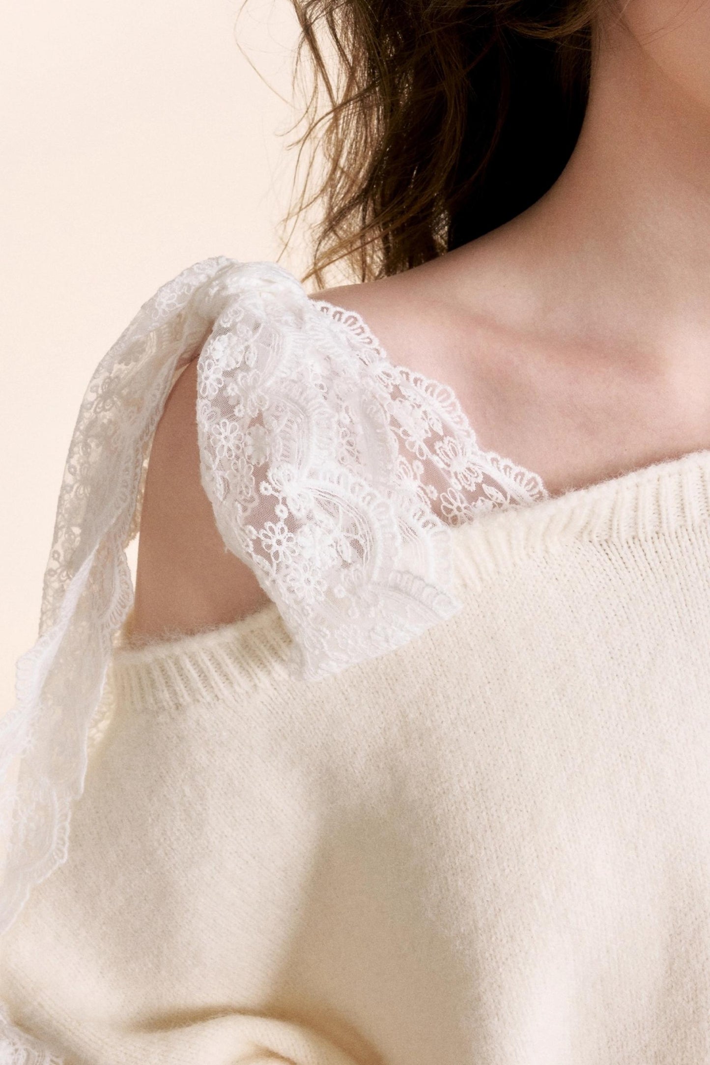 Romantic Lace Wool Sweater Set-Up