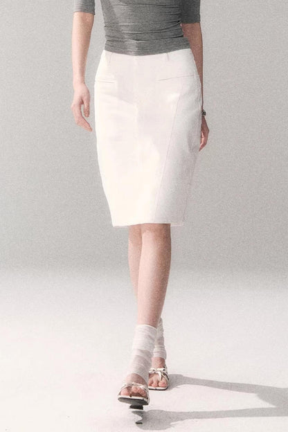 Cotton Washed Midi Skirt