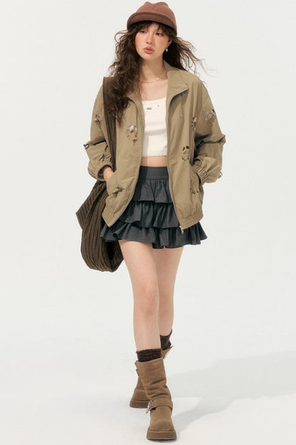 Autumn Cropped Flower Jacket