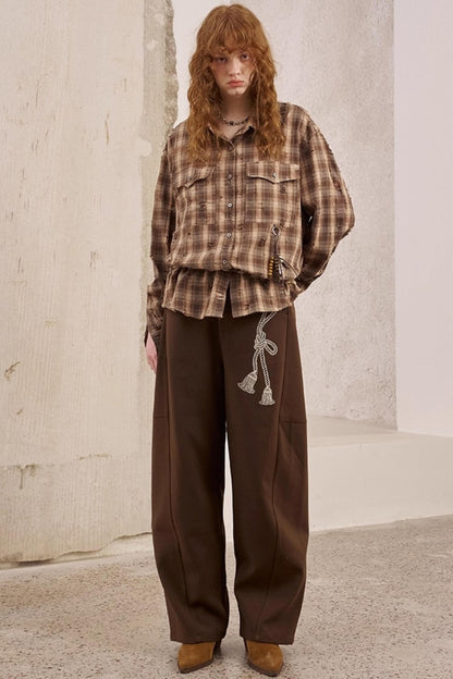 Vintage Distressed Plaid Shirt