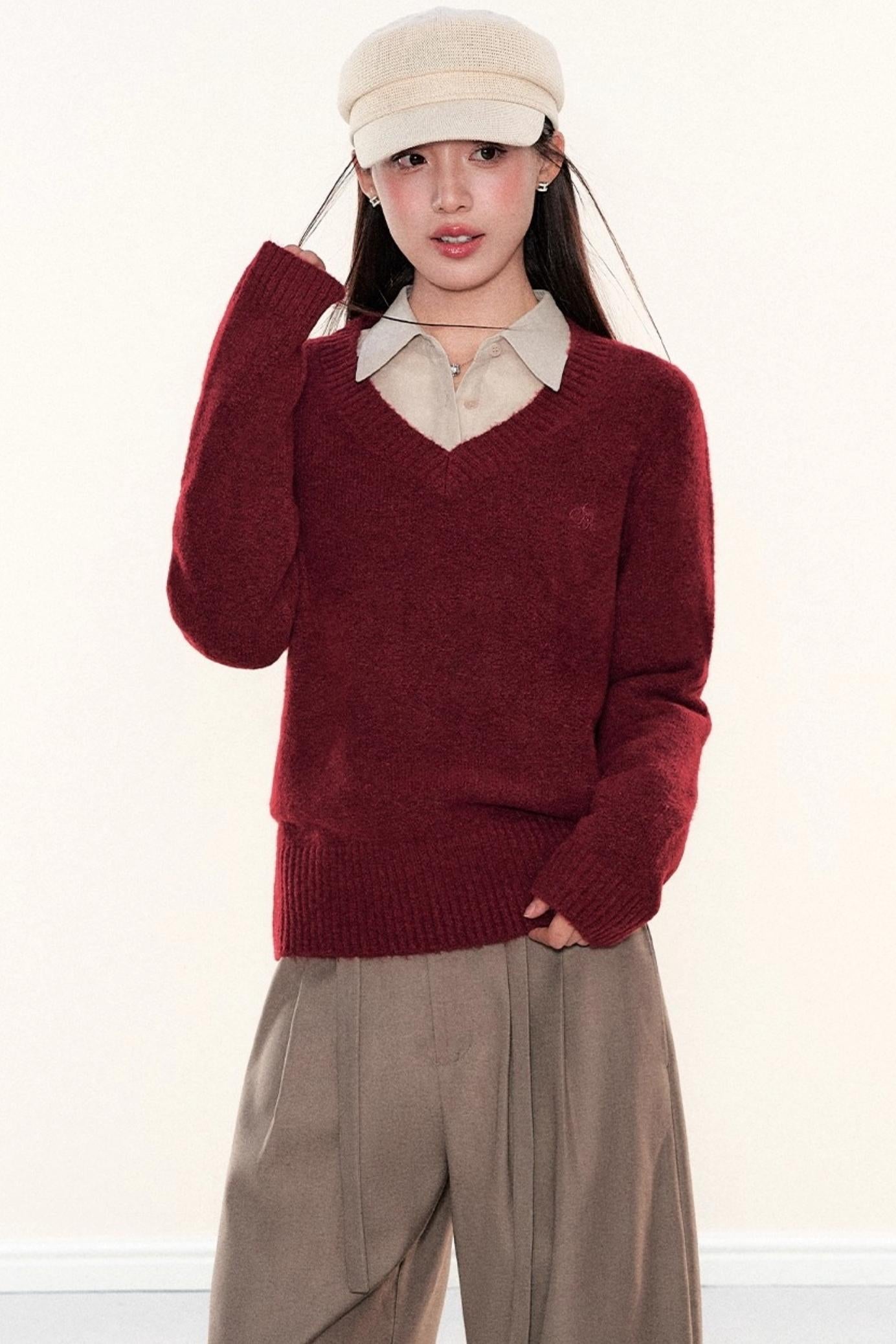 Soft Knit V-Neck Sweater