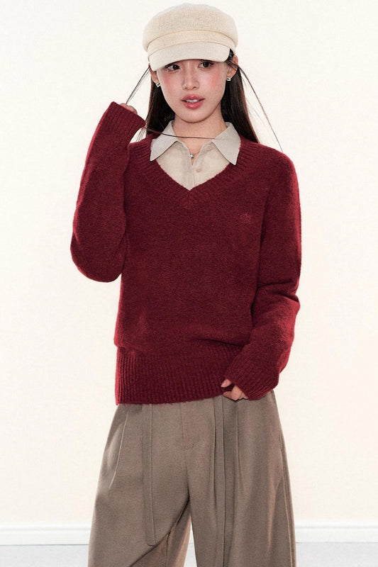 Soft Knit V-Neck Sweater