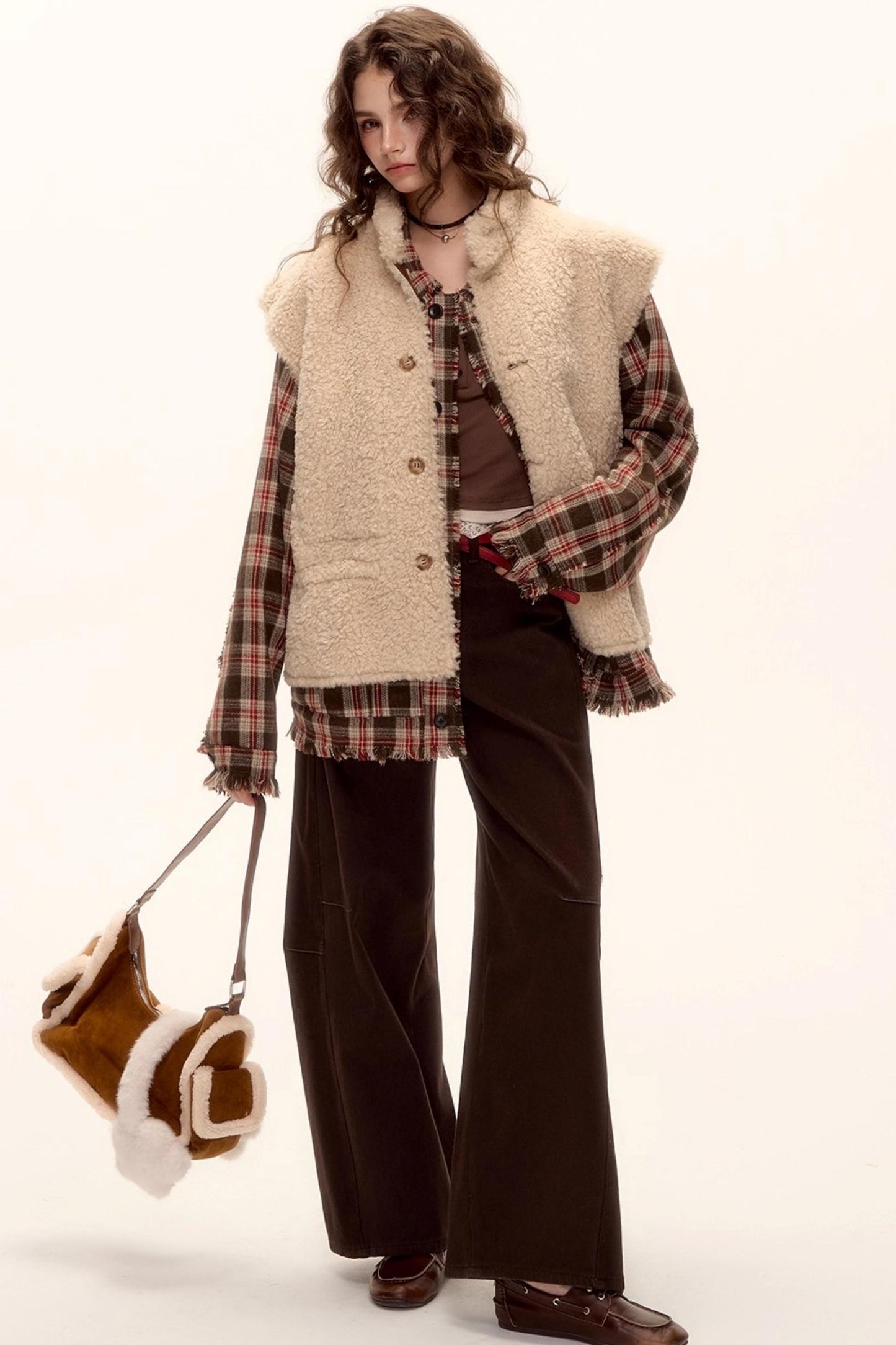 Wool Plaid Frayed Shirt