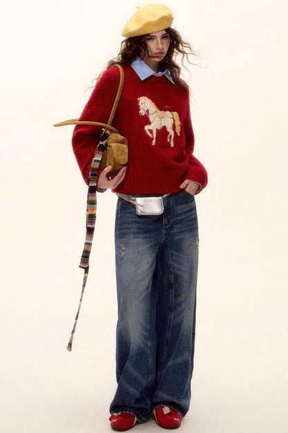 Lucky Pony Wool Sweater