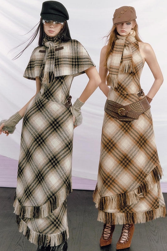 Plaid Woolen Suit Set-Up