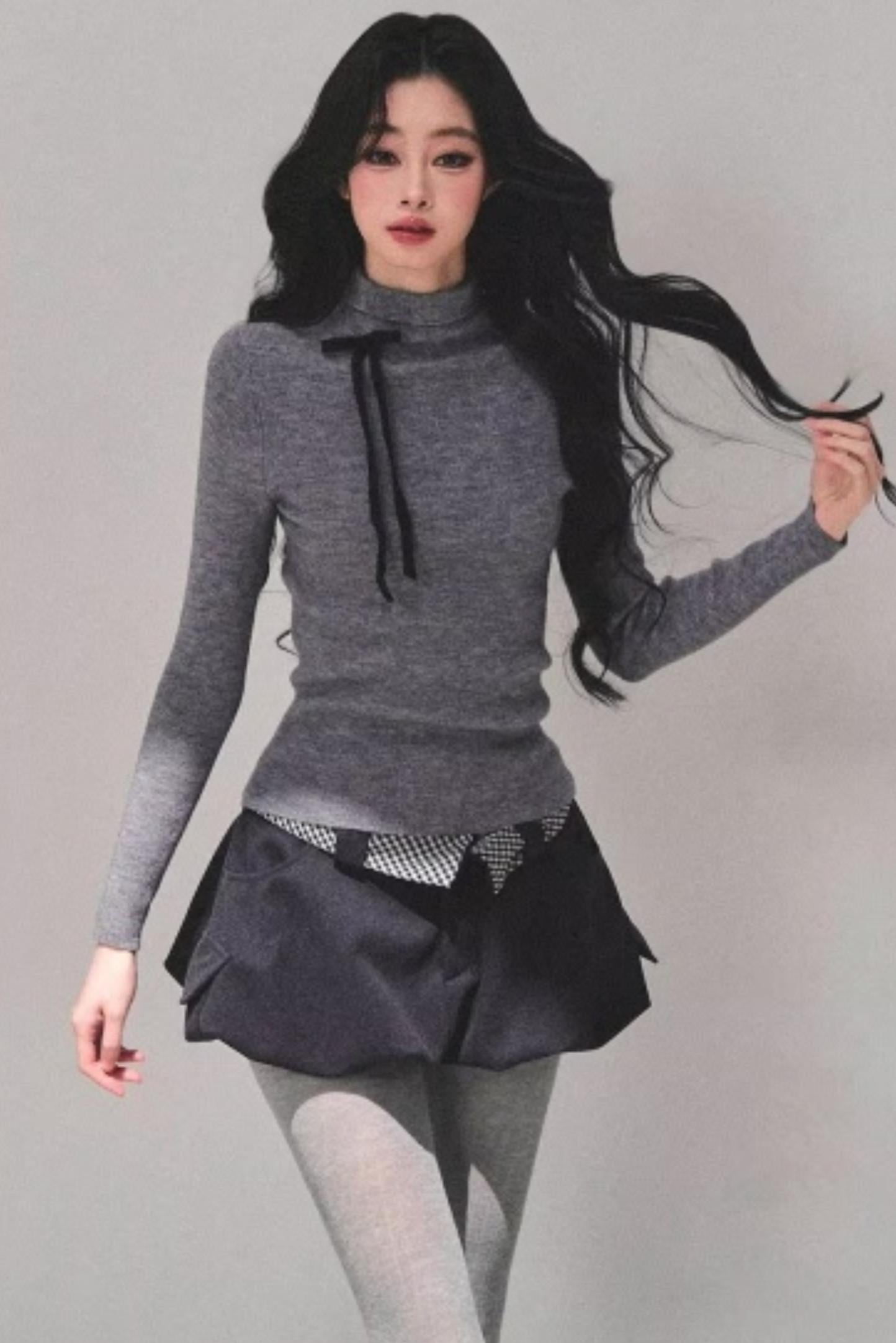 Plaid Floral A-Line Skirt