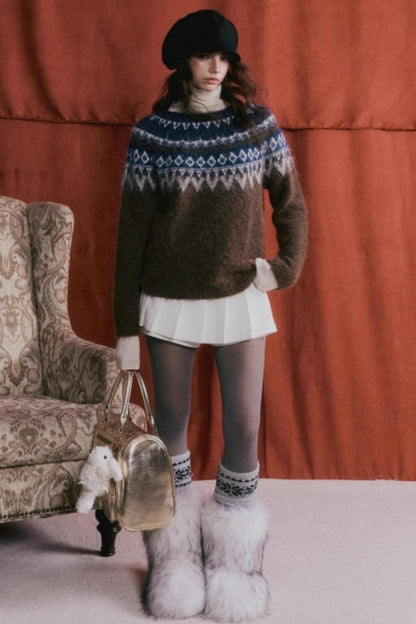 Wool Blend Fair Isle Sweater