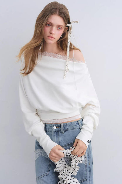 Lace Patchwork Turtleneck Top