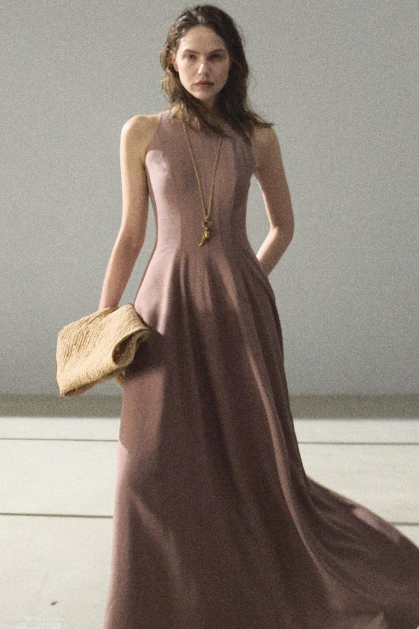Shimmering Linen Sleeveless Dress