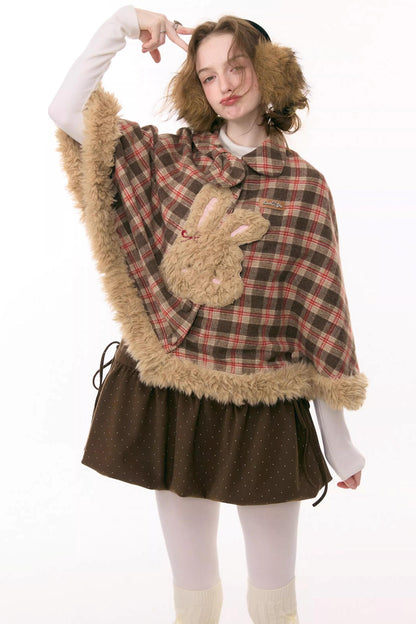 Fairy Tale Plaid Cape Coat