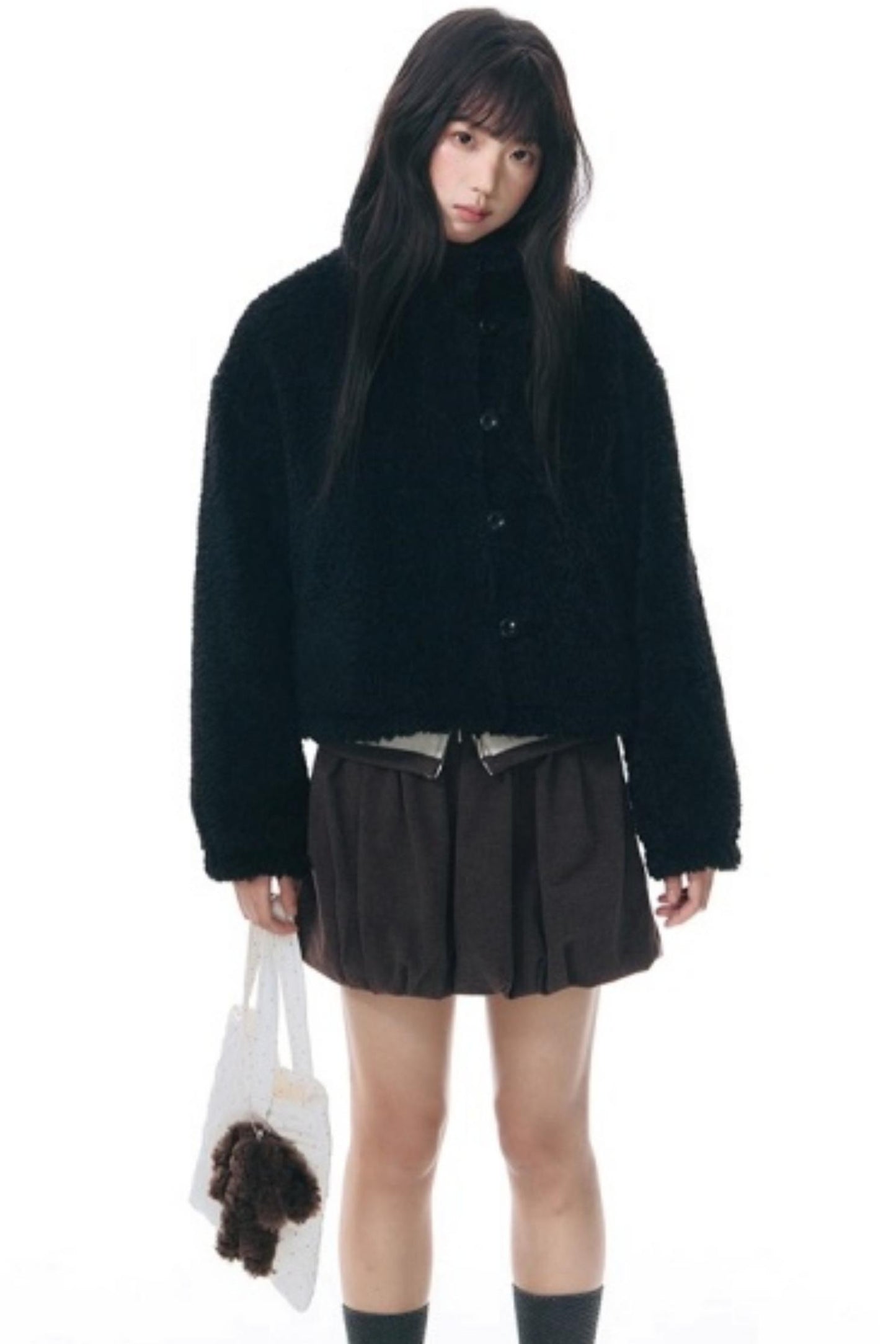 Polka Dot Woolen Reversible Jacket