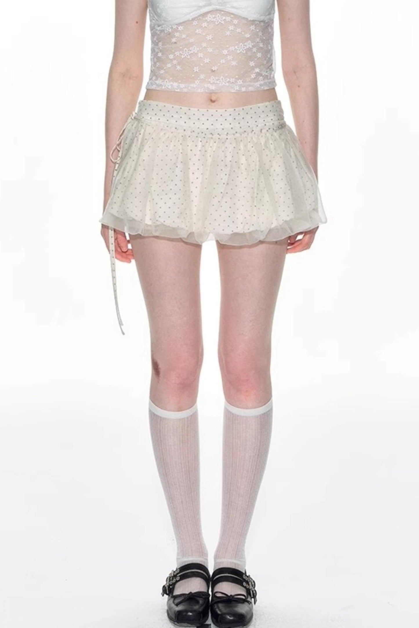 Nap Dot Mesh Culottes Set-Up