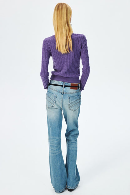 Wool Cropped Slim Fit Top