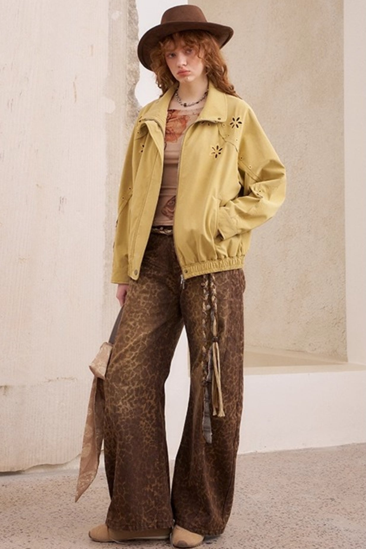 Leopard Split Wide Leg Pants