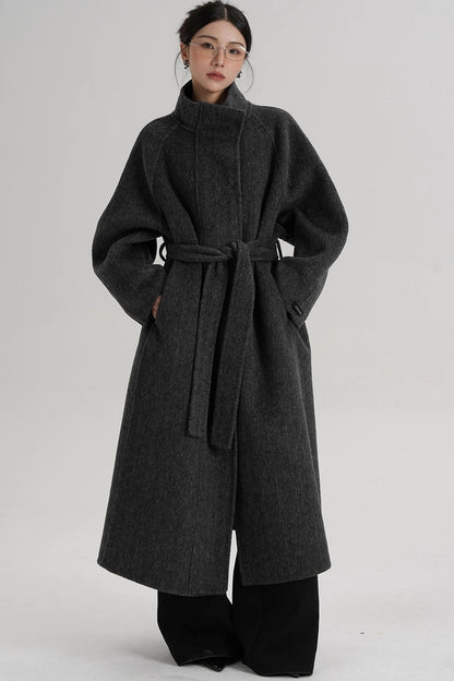 Curved Wool Coat