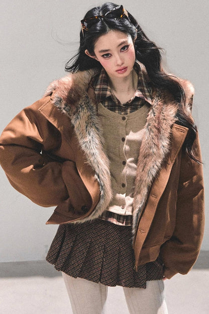 Hepburn-Style Quilted Winter Coat