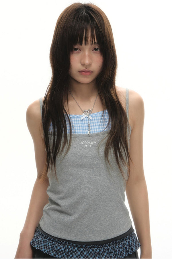 Faux Two-Strap Bow Tie Top