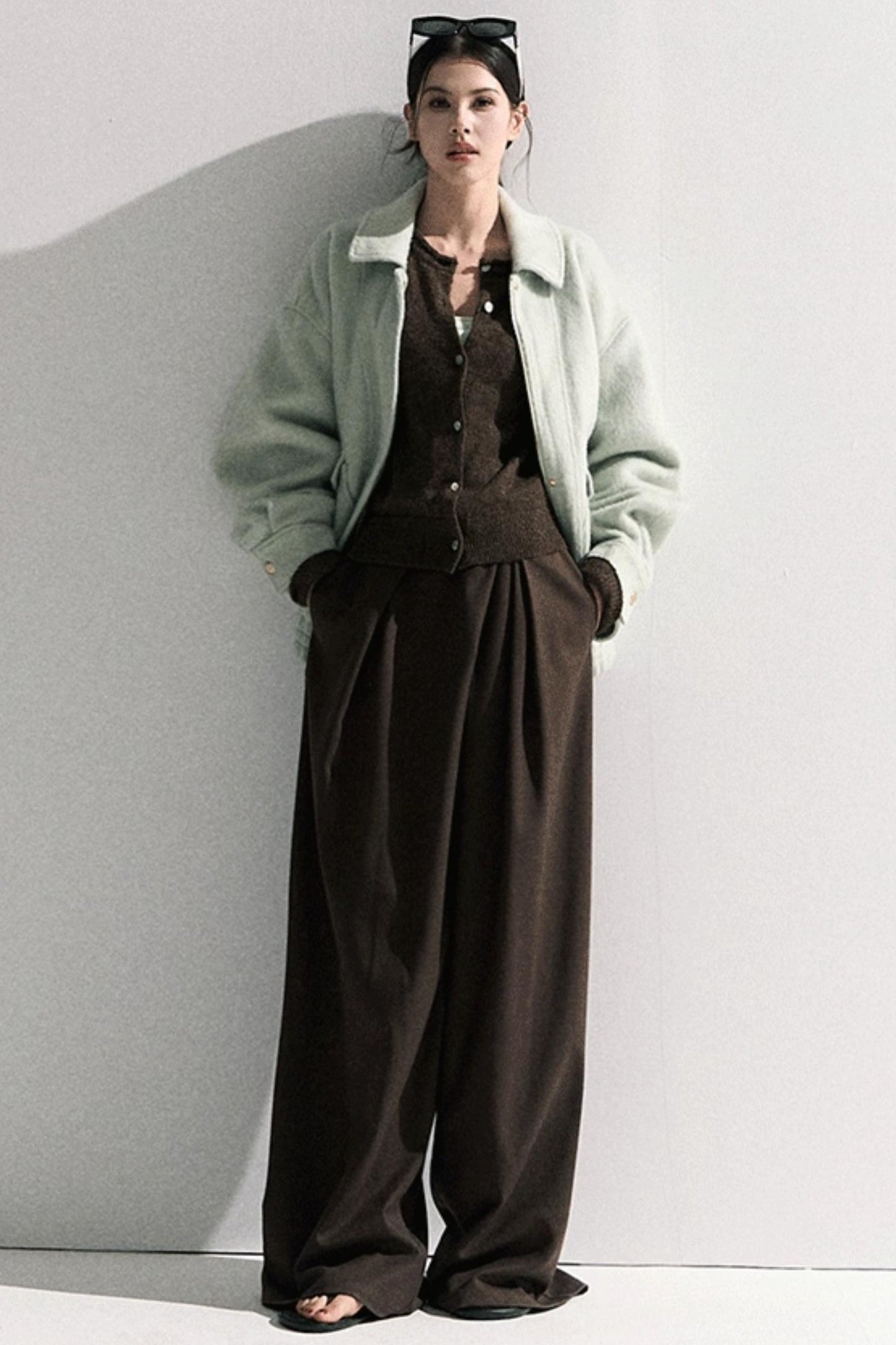 Vintage Crewneck Wool Knit Cardigan