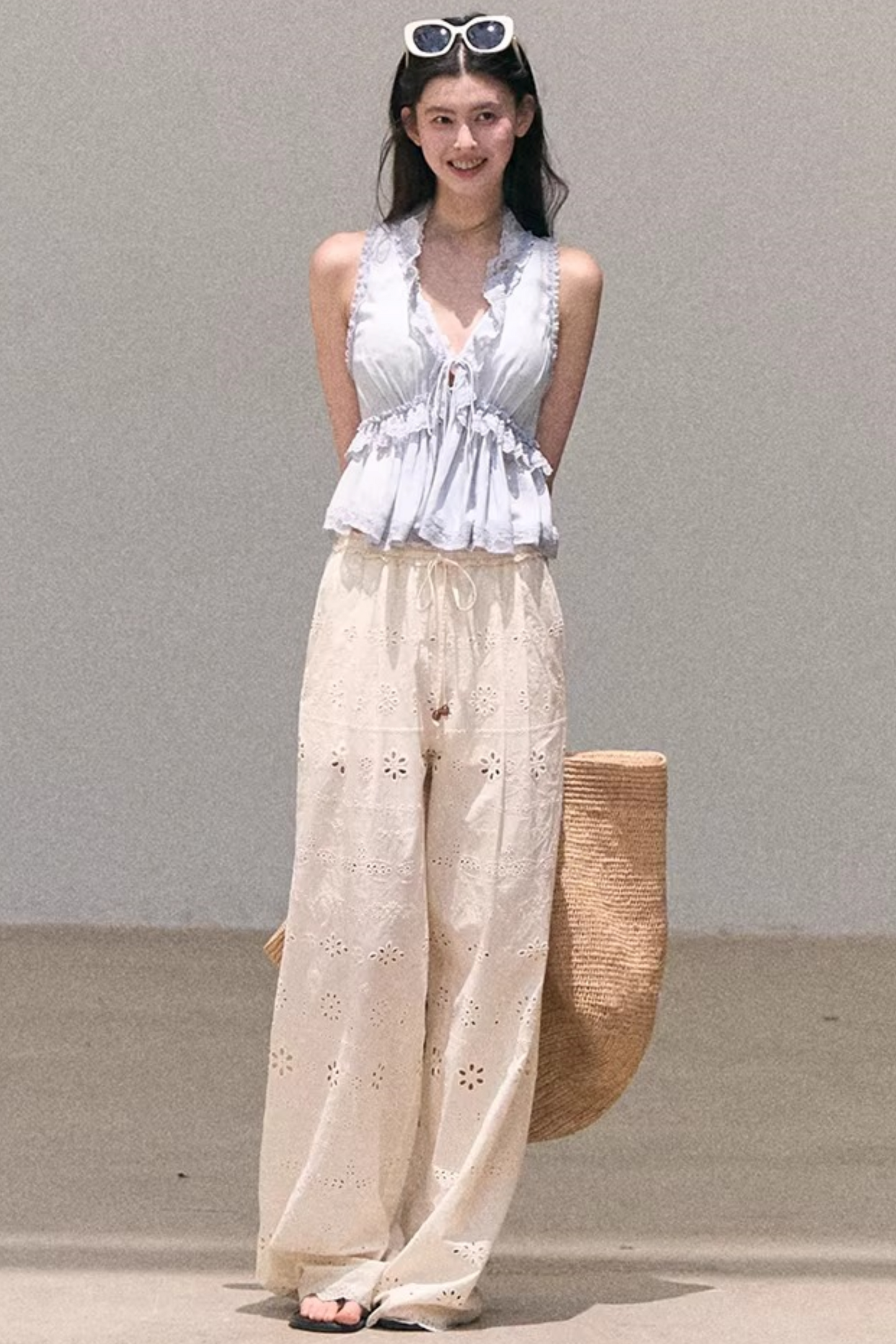 Embroidered Pure Cotton Pants