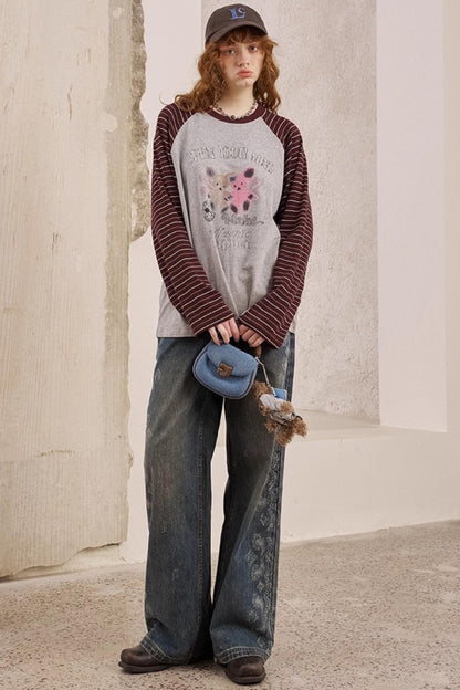 Two Bear Thin Striped Long Sleeve T-Shirt