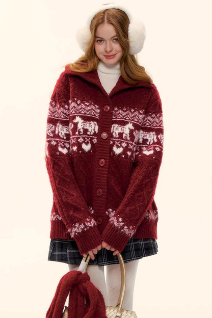 Fair Isle Knit Cardigan