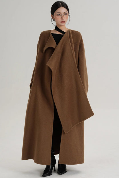 High-End Shawl Collar Wool Long Coat