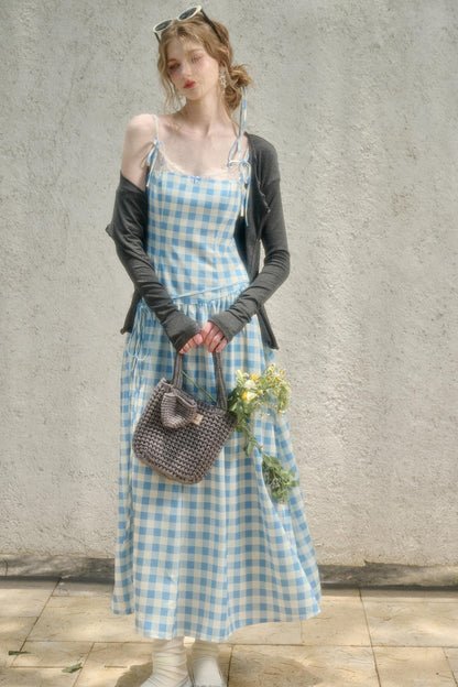 Galaxy Blue Pleated Sundress