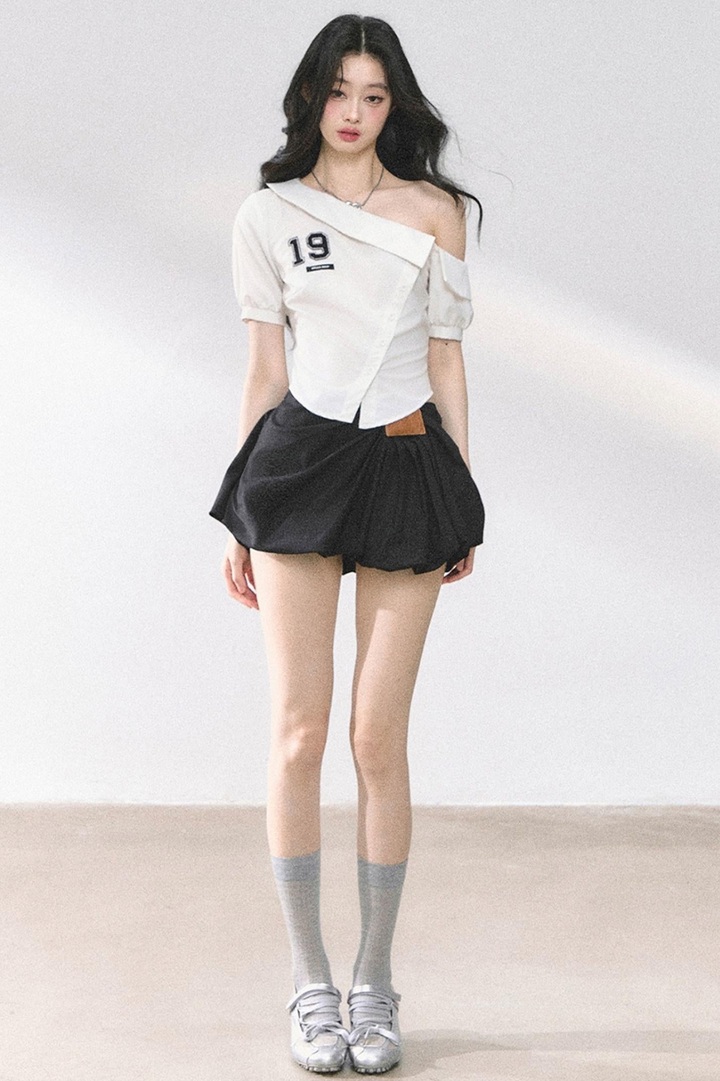 Pink Off Shoulder Stripe T-Shirt