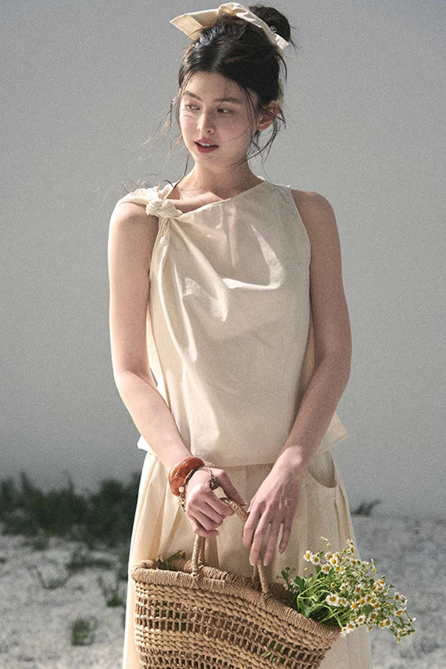 White Pleated Summer Set-Up