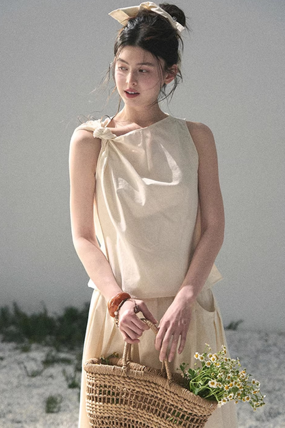 White Pleated Summer Set-Up