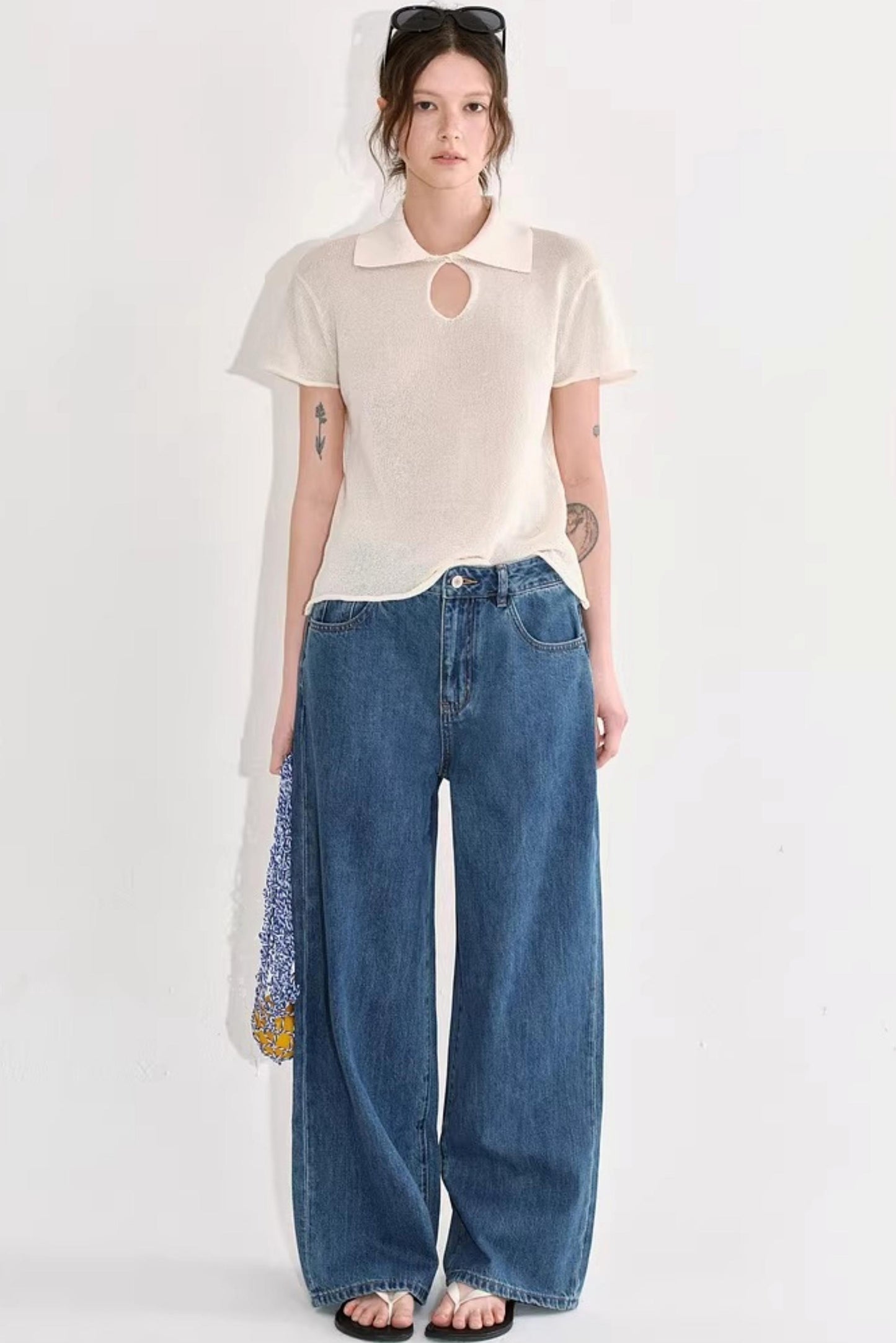 Retro Drapey Denim Pants