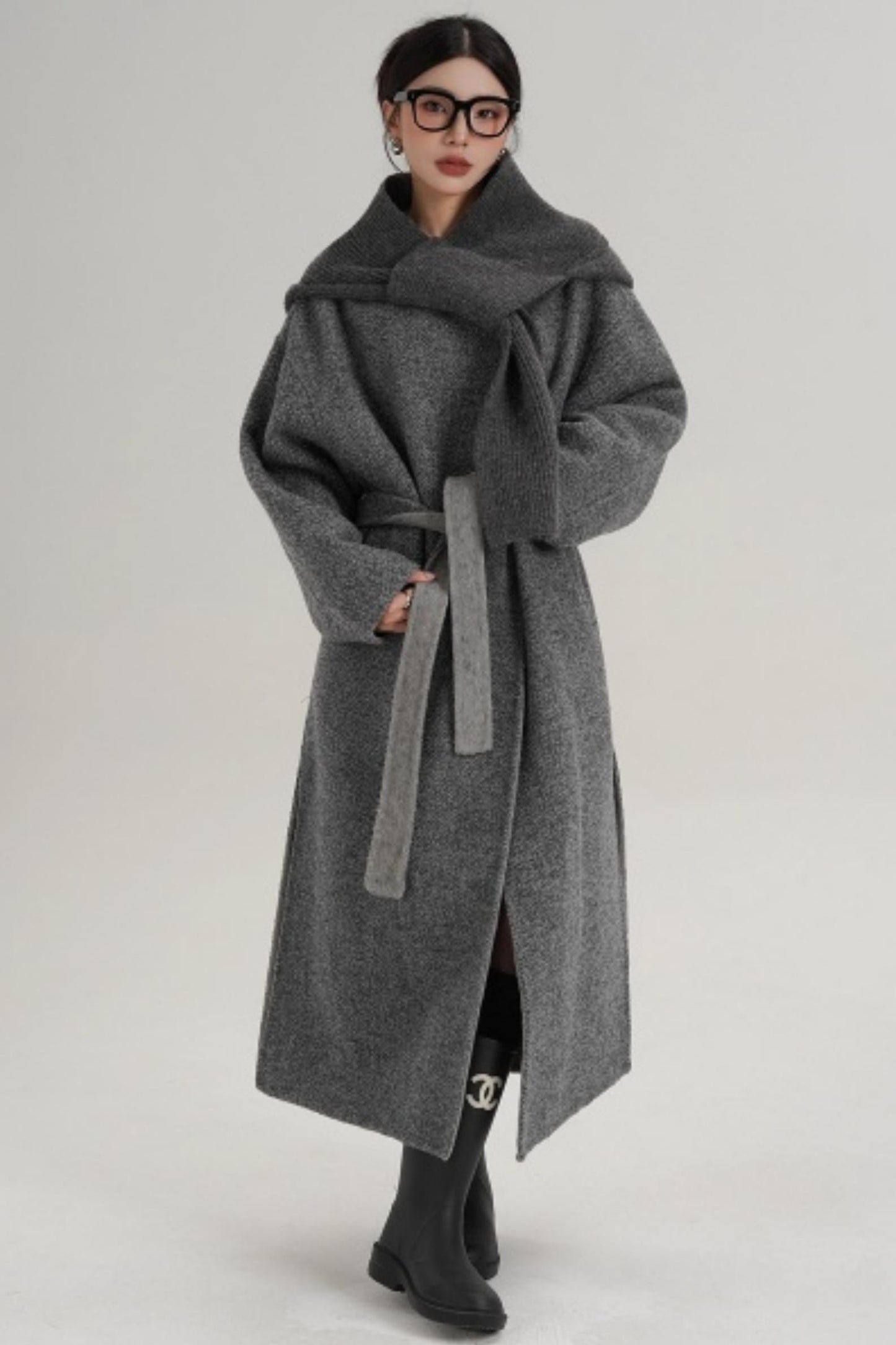 Hooded Double-Sided Wool Coat