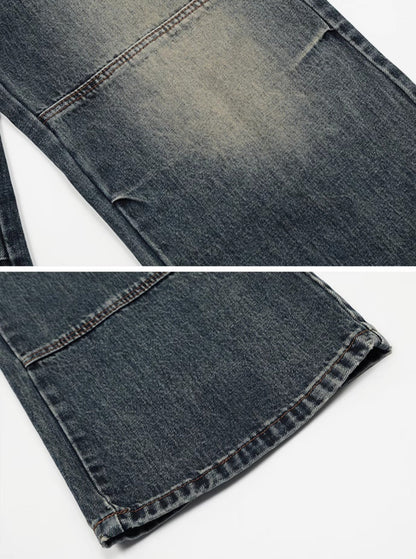 American vintage distressed panelled pants