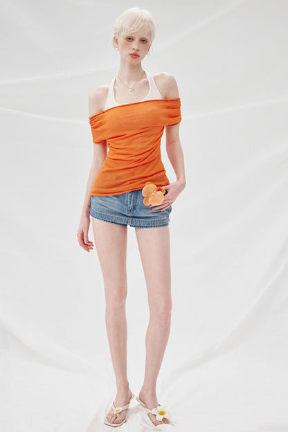 High-Waisted Denim A-Line Skirt