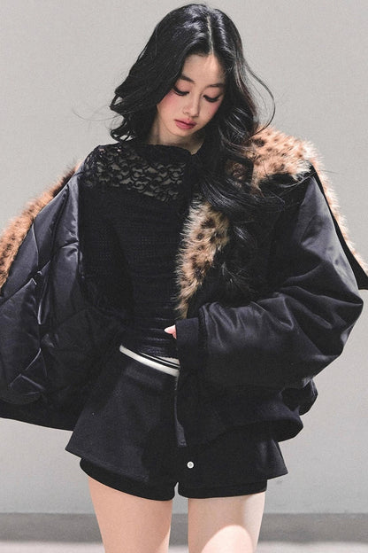 Black and White Lace Top