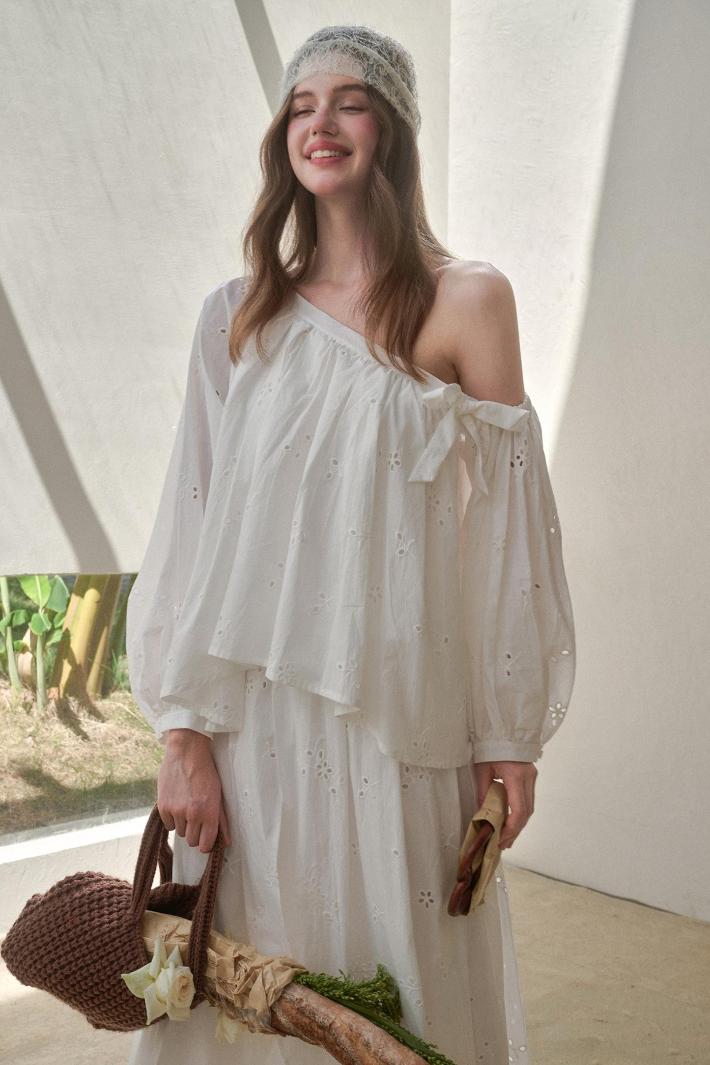 Embroidered Flower Elegant Skirt Set-Up