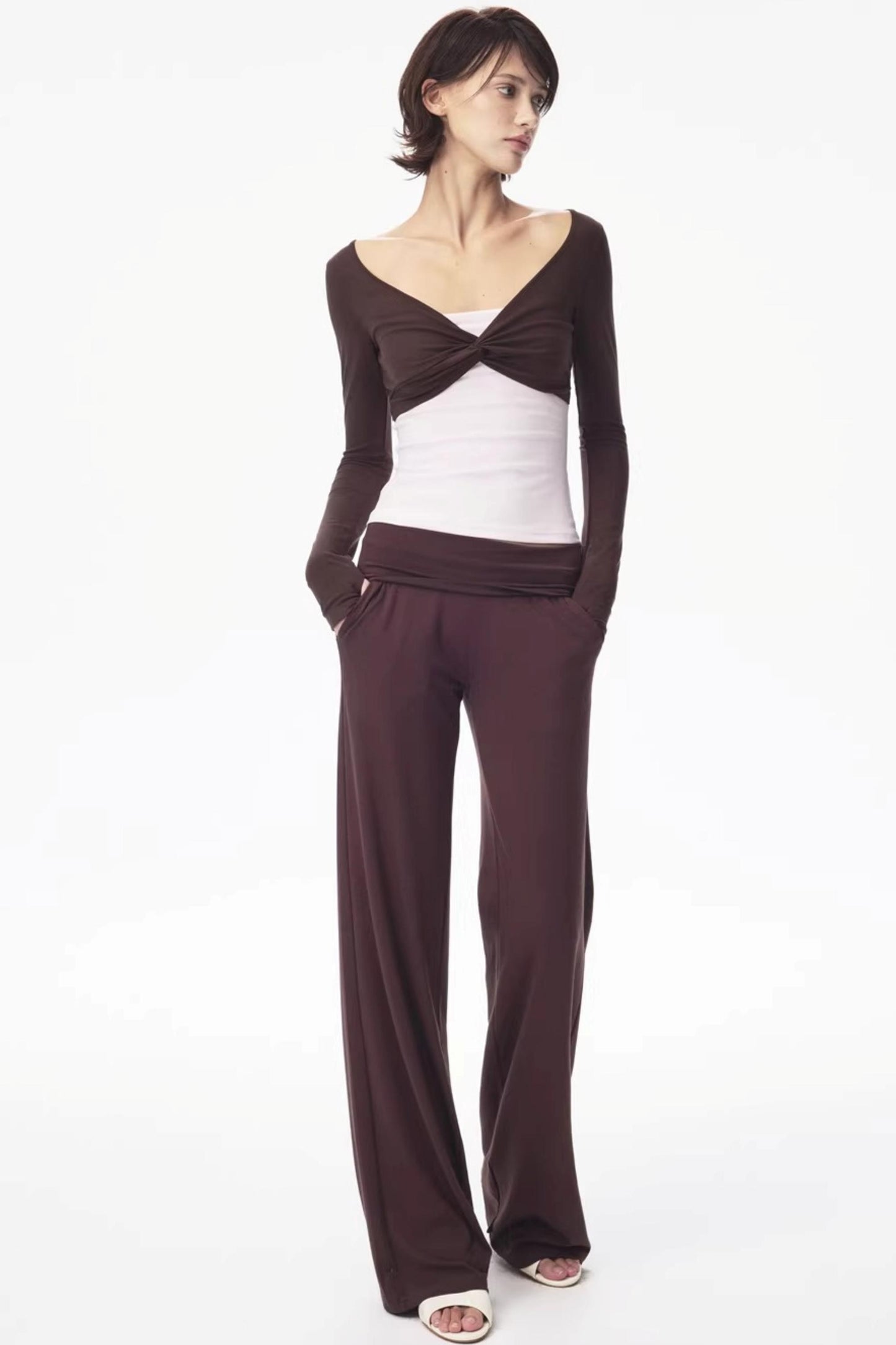 Color-Blocked Knot Design Top