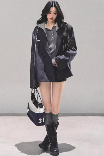 Minimalist Hooded Blazer