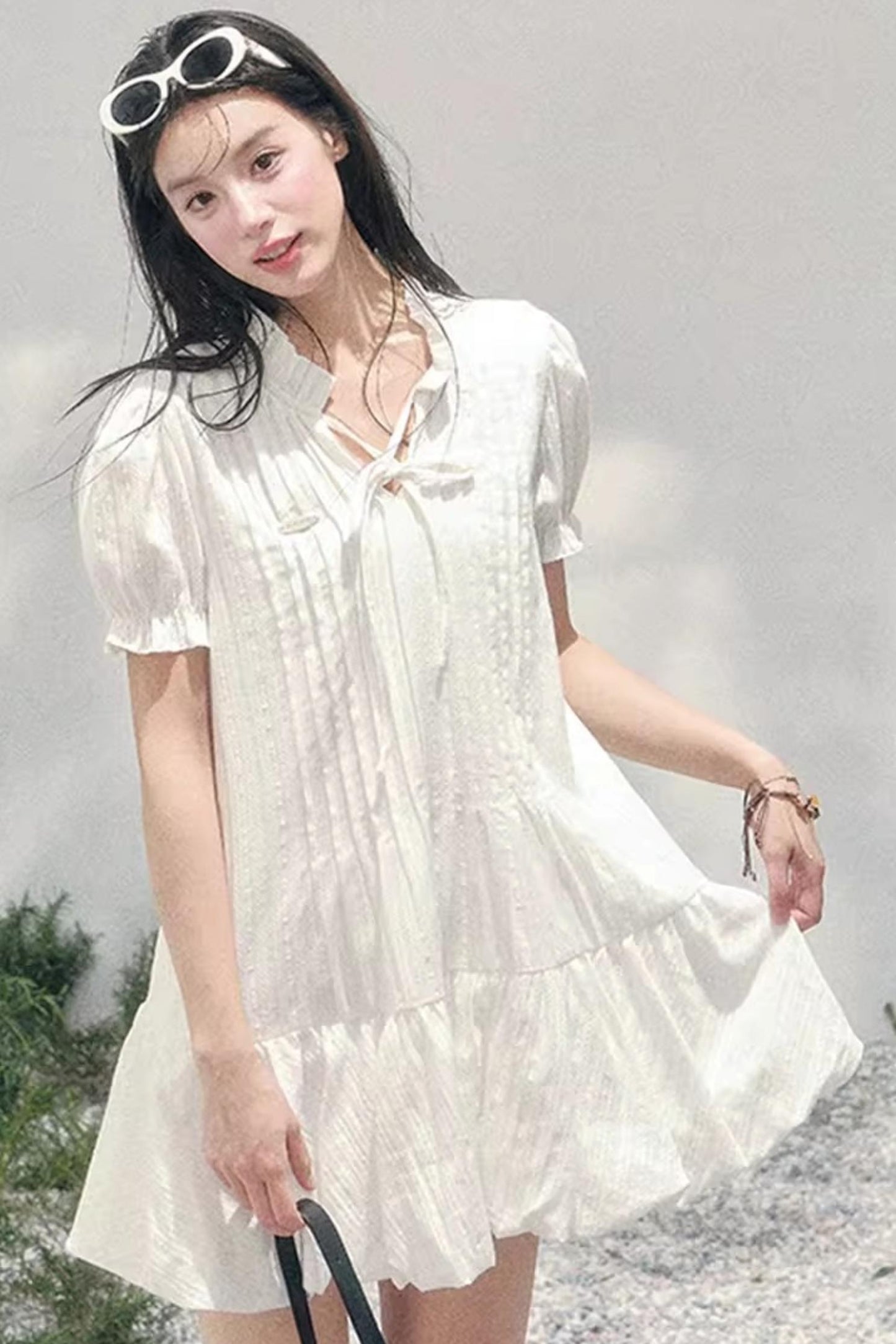 Plaid Puff Sleeve Dress